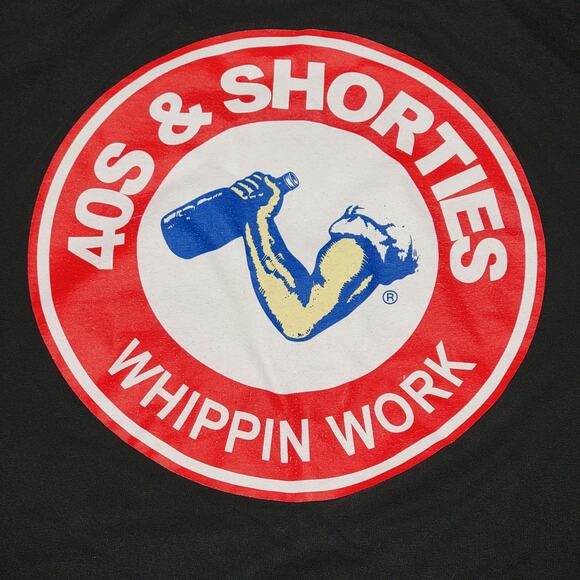 40s & Shorties Black Unisex Tee "Whippin Work" - Size Large - Picture 2 of 8